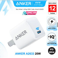 Củ Sạc Nhanh PD 20W Anker A2633,Cáp Sạc A8632/A8633 USB-C to Lighting,Bảo Hành 12T