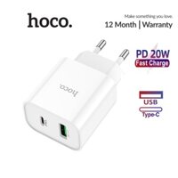 Củ sạc nhanh PD20W Hoco C80A Plus chân tròn cổng USB /Type-C