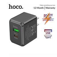 Củ sạc nhanh PD20W Hoco CS14 chân dẹt cổng Usb / Type-C hỗ trợ QC3.0