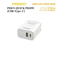 Củ Sạc Nhanh PISEN PD30W (USB+Type- C) (PSD02-AC) - Hàng chính hãng