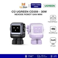 Củ sạc nhanh UGREEN 30W CD359 Nexode Robot GaN Mini, LED màn hình, Công nghệ PD3.0/QC4.0/PPS | Bảo hành 12 tháng
