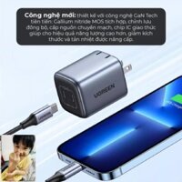 Củ sạc nhanh UGREEN 45W CD294 Nexode| Công nghệ GaN| 2 cổng Type C| BH 18 tháng 1 đổi 1 90572 90573 1533115327