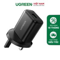 Củ sạc nhanh UGREEN CD122 - Sạc nhanh QC 3.0 18W kèm cổng nối đất – Ugreen Việt Nam