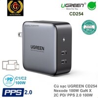 Củ sạc nhanh UGREEN CD254 Nexode 02 USB-C PD 3.0/ QC 4+/ PPS 2.0 100W GaN X