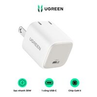 Củ sạc nhanh Ugreen CD319 GaN 30W màu trắng - Cung cấp Thiết bị điện nhà thông minh - AKIA Smart Home