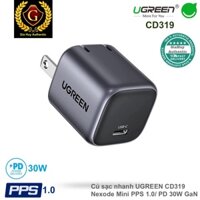 Củ sạc nhanh UGREEN CD319 Nexode Mini PPS 1.0/ PD 30W GaN