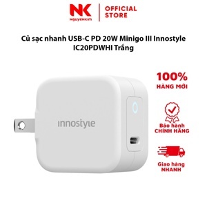 Củ sạc nhanh USB-C PD 20W Minigo III Innostyle IC20PDWHI
