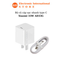 Củ sạc nhanh Xiaomi 33W 1A1C AD332 / bộ củ cáp Xiaomi 33W type C AD33G QC 3.0 hỗ trợ sạch nhanh PD.2.0