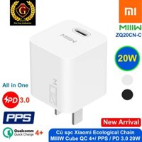 Củ sạc nhanh XIAOMI ZQ20CN-C MIIIW Cube QC 4+/ PPS/ PD 3.0 20W
