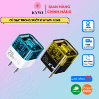Củ sạc trong suốt Wekome Chính Hãng K W WP-U149 cốc sạc nhanh PD  20w Pioneer A+C chân cắm USB và TypeC
