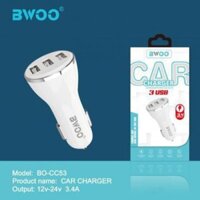 Củ Sạc Xe Hơi Ô Tô BWOO BO-CC53 Chính Hãng 3 Cổng USB