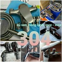 Củ sen nóng lạnh  inox 304,vòi tắm su 304,bộ vòi nóng lạnh cao cấp nước mạnh (củ sen nóng Tặng Kèm Dây Sen Vòi Sen Gác)