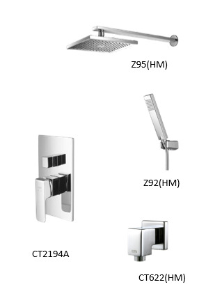 Củ sen tắm âm tường Cotto CT2194A