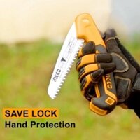 Cưa cành cầm tay dạng xếp INGCO HFSW1808 7" Sứa gập siêu sắc bén, lưỡi cưa SK5, dụng cụ làm vườn