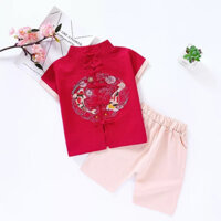 Của cậu bé Hanfu 90-160cm Chàng Trai Truyền Thống Cá Phong Cách CNY Trung Quốc trang phục 2pcs quần áo thiết lập Trung Quốc trang phục