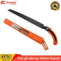 Cưa gỗ cầm tay, cưa cành lưỡi đen thép Nhật KAPUSI 350mm - Có bao đựng cưa