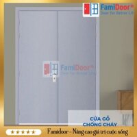 Cửa Gỗ Chống Cháy 2p Son Xam Trang FMD