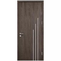 Cửa gỗ Composite mẫu trang trí nẹp nhôm hiện đại MHC06