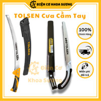 Cưa gỗ cưa cành cầm tay lưỡi thẳng và lưỡi cong cao cấp Tolsen 31040, 31046, thép SK5 6-7TPI