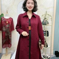 Cửa Hàng Đầu Thu Mẹ Mặc Over-the-Knee Áo Khoác Trung Niên Người Cao Tuổi Nữ Xuân Thu Nẹp S