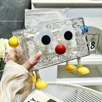 【Cửa hàng】 Hộp bìa cứng Home Bàn hoạt hình dễ thương trên đầu giường hộp phòng tắm Rebound Ripples