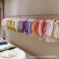 Cửa hàng quần áo cao cấp cho trẻ em, móc treo quần áo bằng gỗ sơn mài tròn, dây cotton chống trượt, kẹp quần không dấu vết, bán buôn