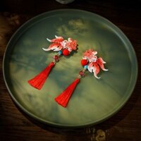 Cửa Hàng Thêu Phong Cách Trung Hoa Trẻ Em Tua Rua Tóc Năm Mới Koi Đường Phù Hợp Với Sườn Xám Năm Mới Quần Áo Bé Đầu Phụ Kiện Cá Mỗi Năm 1.14.1