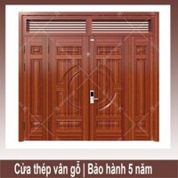 Cửa thép vân gỗ 4 cánh lệch - KG41.01.03A-2NC