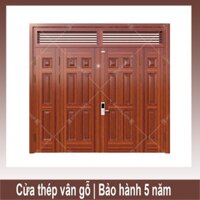 Cửa thép vân gỗ 4 cánh lệch - KG41.04.04A-2NC
