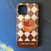 Cửa tiệm Look Great Ốp lưng HỌA TIẾT HÌNH THOI NÂU, POPSOCKET BÁNH CUPCAKE_E105_Ốp lưng Iphone 11, 13 Promax