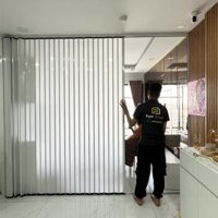 Cửa xếp lá nhựa trắng đục ( trắng mờ ) giá xưởng
