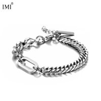 Cuba Dây Xích Nam Phong Cách Đường Phố Độc Đáo Hốc Hip-Hop Thép Titan Cặp Đôi Phong Cách Dạo Phố Dày Vòng Tay Phụ Kiện YL332