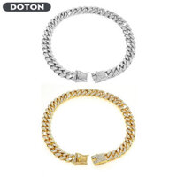 Cuba Liên Kết Cổ Chó Với Thiết Kế Khóa An Toàn Kim Cương Sang Trọng Vòng Cổ Thú Cưng Phụ Kiện Trang Sức Cho Chó Mèo