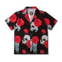 Cuban Shirt - Skulls & Roses