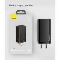 🔥Củ,Bộ sạc Baseus Sạc Nhanh 65W Quick Charge 4.0 3.0 USB C PD Sạc 3 Cổng USB Di Động sạc ForMacbook Pro