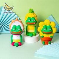Cục bóp đồ chơi squishy đàn hồi xả stress ếch xanh pepe hoa trái cây (hướng dương/bắp/dứa/thanh long) co giãn tay vozer