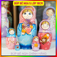 (CỰC CUTE) BỘ BÚP BÊ NGA MATRYOSHKA 5 LỚP 18CM "MISA ÔM TRÁI TIM" CỰC ĐẸP VÀ ĐÁNG YÊU