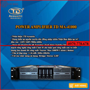 Cục đẩy 4 kênh TD Acoustic MA41000