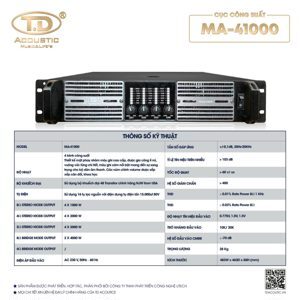 Cục đẩy 4 kênh TD Acoustic MA41000