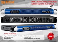 Cục đẩy công suất 2 kênh BOSA Q5 sử dụng nguồn xung công nghệ CLASS D cho công suất 2000W