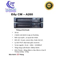 CỤC ĐẨY CÔNG SUẤT 2 KÊNH CM AUDIO A-260 20 SÒ 500W /1 KÊNH HÀNG CHÍNH HÃNG BẢO HÀNH 12 THÁNG