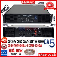 Cục đẩy công suất 2 kênh CREST AUDIO CA5 H2Pro, 1200w-20 sò to-nguồn xuyến, cục đẩy công suất karaoke cao cấp cho âm thanh hay-khoẻ-rõ ( tặng 10m dây loa 160K )