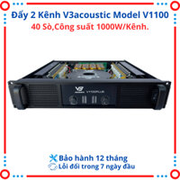 Cục đẩy công suất 2 kênh V3acoustic V1100PLUS,Trang bị 40 sò,Công suất 1000W/kênh,tiếng sáng,sạch,Mạch hiệu suất cao.