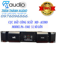 Cục đẩy công suất 2 kênh CMAUDIO Model MD PA-5502 32 sò công suất 1600W hàng chính hãng nhập khẩu 2023 tặng jack canon