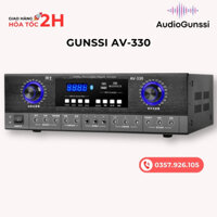 Cục đẩy công suất liền vang 12 sò công suất lớn 1200W Gunssi AV-330, amply karaoke bluetooth 4 kênh tích hợp cổng quang