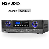 Cục đẩy công suất liền vang 12 sò công suất lớn GUNSSI AV-330, amply karaoke bluetooth 4 kênh, có cổng quang, âm li