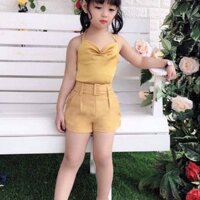 Cuc hot voi sét 3 chi tiết: -   - áo lụa , - quần đùi, - kèm thắt lưng