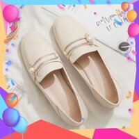 [Cực Phẩm] Giày nữ dáng loafer mũi vuông thời trang Hàn Quốc gót 3cm
