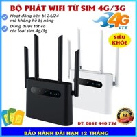 Cục phát wifi 4G, Bộ phát wifi 4G 5G phát wifi từ sim MK1200 4 ăng ten, có 2 cổng LAN ra (SIÊU RẺ)
