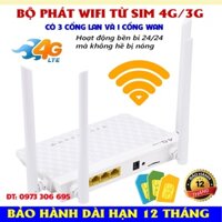 Cục phát wifi 4G,3G MK1200 4 ăngten, 4 cổng WAN/LAN có ăng ten xuyên tường siêu khỏe